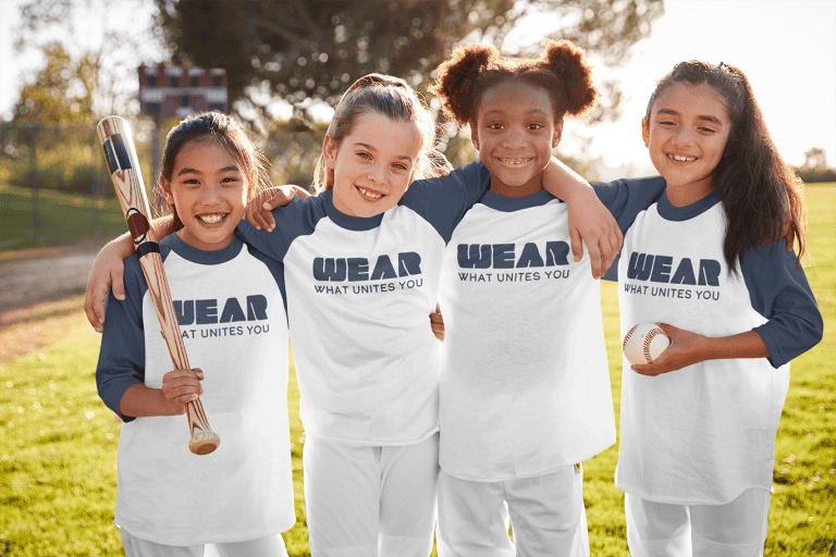 raglan tee mockup of a group of girls at baseball practice 39385 r el2 768x512