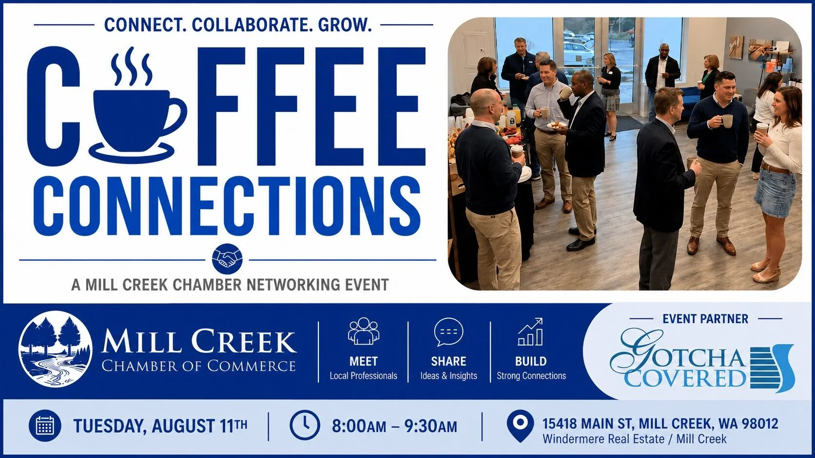 August Coffee Connections, hosted by Gotcha Covered.